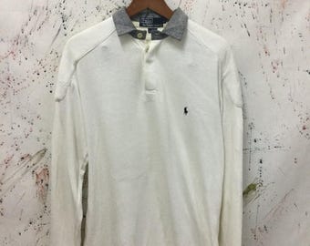 Sale 25% Vintage 90s Polo Ralph Lauren Rugby Shirt Size M