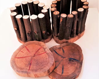 Handmade Wooden Penholder / Home Decor / Desk Organizer / Office Decor / Tree Branches