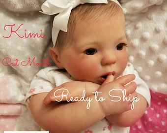 Reborn Baby Kimi, 18in, Ready to Ship, Cut Mouth