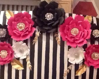 Kate Spade inspired elegant paper flower backdrop,wedding decor,bridal shower decor, home decor
