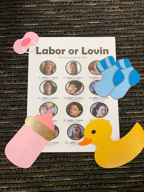 Labor Or Lovin Color Baby Shower Gam