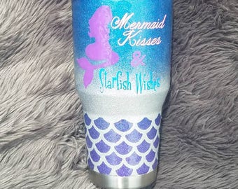 Mermaid Yeti// Custom YETI rambler tumbler//personalized yeti tumbler//glitter yeti//personalized yeti rambler//custom yeti tumbler