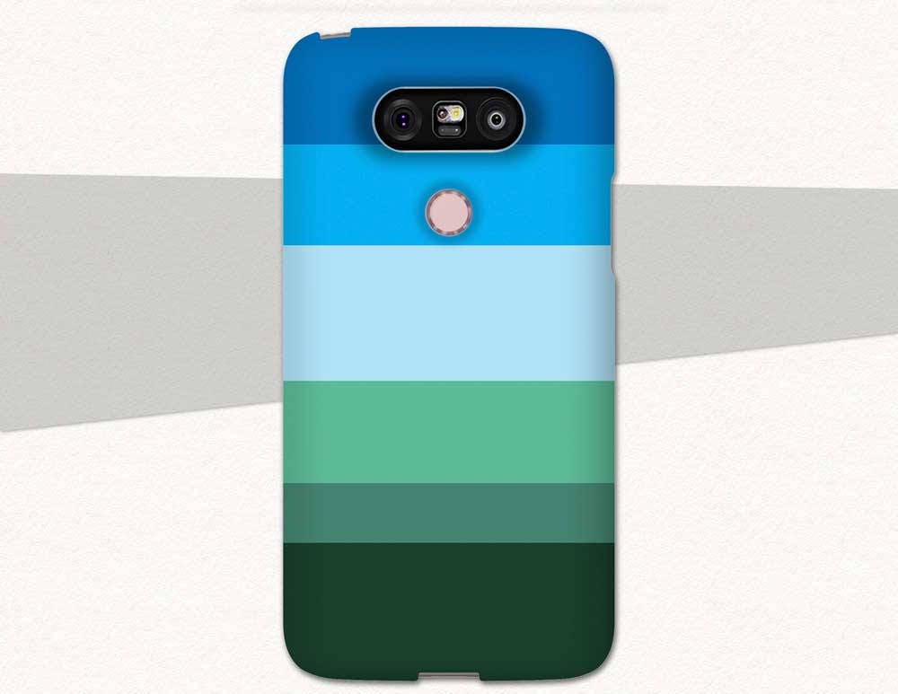 Blue and Green Lg Phone Case Striped Lg G6 Case Lg G5 Phone