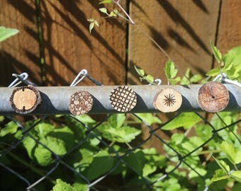 5 Abstract Designs Magnets/Wood