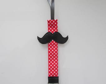 boys red and black mustache pacifier
