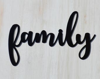 Family Decal decor vertical lettering word decoration