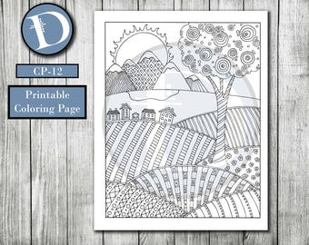 Plants Doodle Coloring Page Printable Cute/Kawaii Coloring