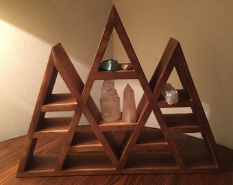 Crystal display shelf - Altar - Wooden Shelf - Bohemian Decor