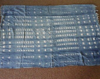 Authentic Indigo mudcloth pillow cover material,shibori,mud cloth,boho,vintage, blue,gift