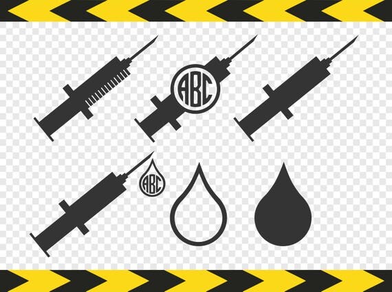 Download Syringe SVG Blood drop Nurse monogram clipart Injection Cut