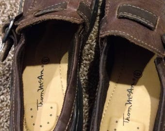Vintage Thom Mcan brown leather slip on sandels 80's