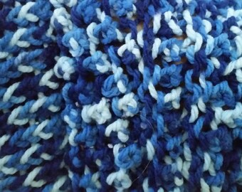 Tri blue popcorn slouchie beanie hat