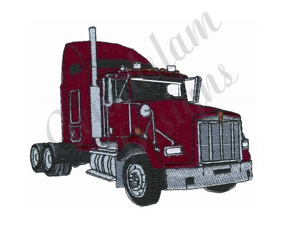 Semi Truck Machine Embroidery Design