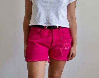 Hot Pink 90's Vintage Denim Levi's Shorts