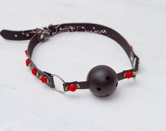 Masque à Bâillon Ball Gag KINK Avec Serrure Réglable - 42-60 Cm, Neuf