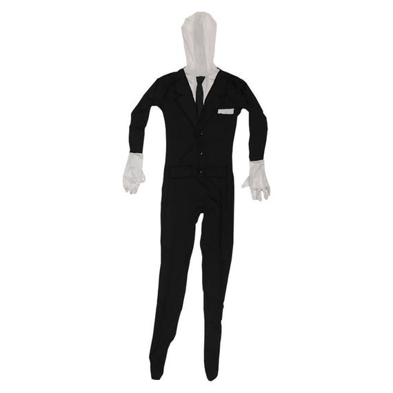 Slenderman Kids Costume With Mask Slender Man Cosplay Spandex