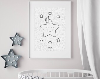 Étoile indienne – Affiche – Décoration pour Chambre Enfant et Bébé
