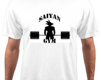 Adult Unisex Saiyan Gym Goku Dragon Ball Z Gym White T-shirt