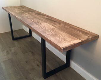 Industrial Rustic Style Bench Made From Reclaimed Planks