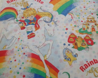 Vintage Rainbow Brite single duvet cover and pillow case 1980s