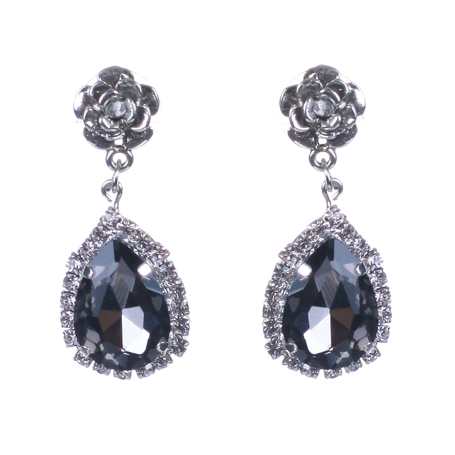 Grey Earrings Gray Silver Earrings Bridesmaid Gift Wedding