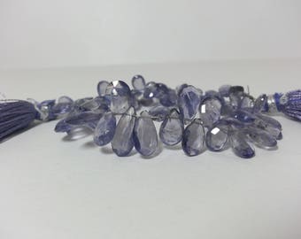 Natural Iolite Briolette Beads Strand, Iolite Pears Beads, Iolite Teardrop Beads, Iolite Teardrops, Iolite Briolettes, Faceted Briolettes