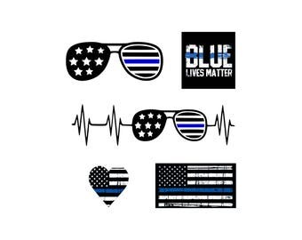 Blue Lives Matter svg Thin Blue Line svg Blue line svg Police Officer svg American Flag Police SVG Police SVG Instant Download svg dxf