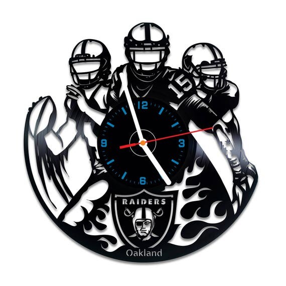 Oakland Raiders vinyl record wall clock Oakland Raiders home