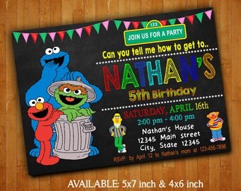 Sesame Street Invitations / Sesame Street Birthday Party Invitation / Sesame Street Digital File Printable / Sesame Street