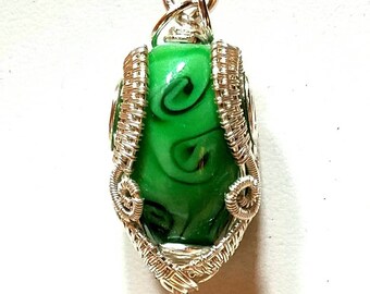 Green glass pendant