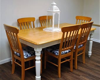Farm table and 6 chairs