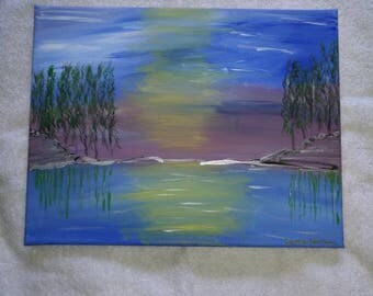 Sunset over the lake