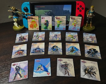 MINI Zelda Amiibo Cards (18) - Mini NFC Tag Cards (BotW, SSB, 30th Anniversary, Fierce Deity, Skyward)