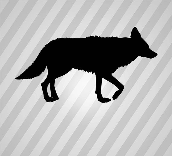 Download coyote Silhouette Svg Dxf Eps Silhouette Rld RDWorks Pdf Png