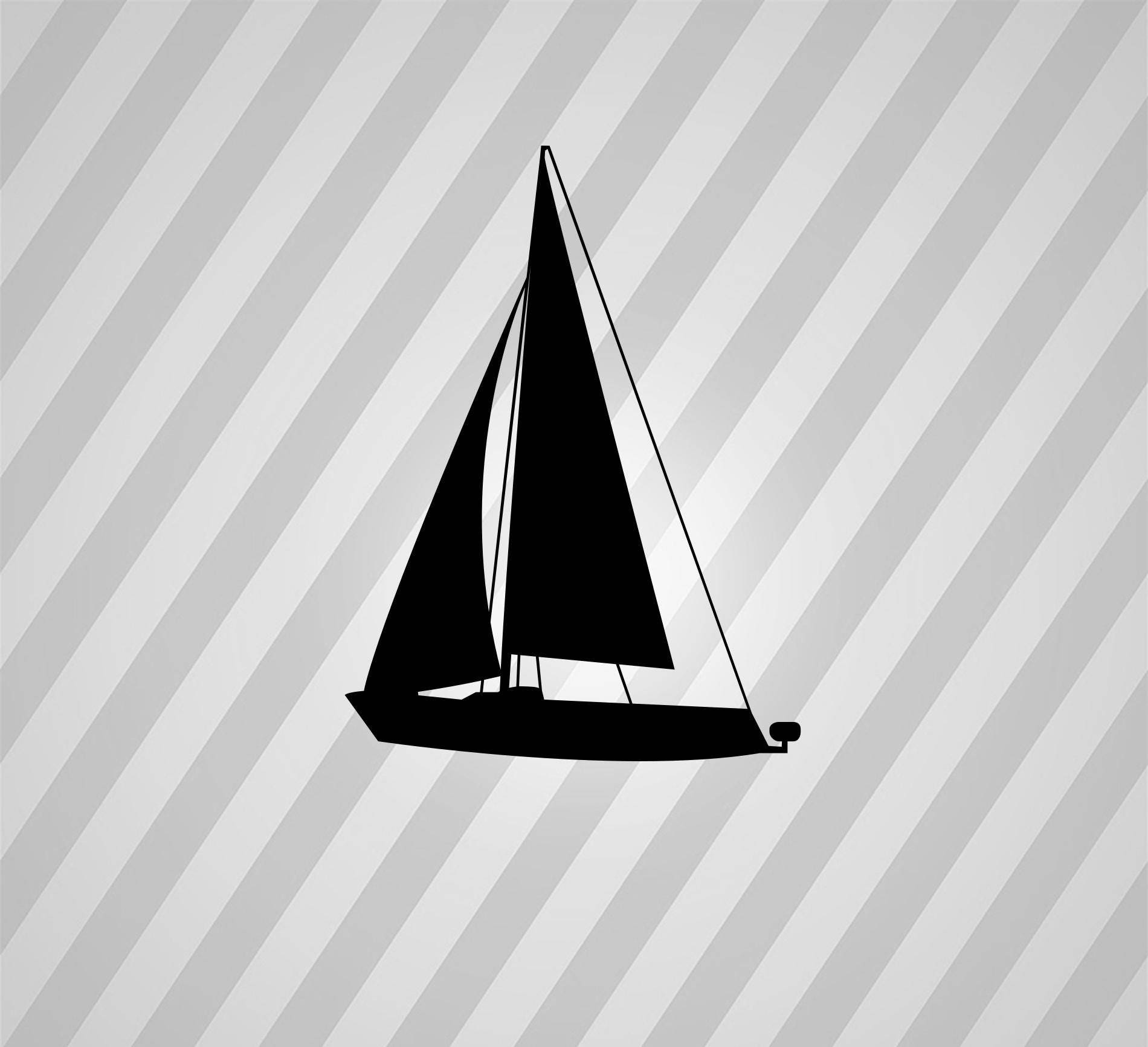 Download sailboat Silhouette Svg Dxf Eps Silhouette Rld RDWorks Pdf