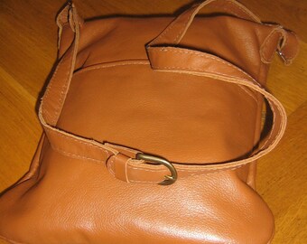 Brown calf leather clutch bag