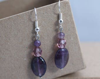 Semi-precious beads earrings