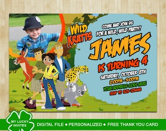 Wild Kratts Invitation, Wild Kratts Birthday Invitation, Wild Kratts Birthday, Wild Kratts Party, Wild Kratts