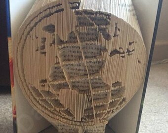 "Globe" 3D book sculpture
