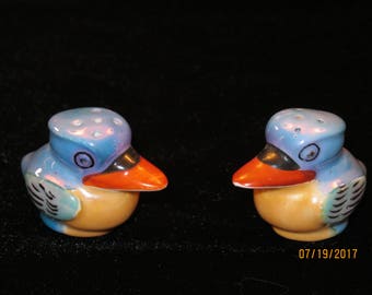 Vintage Japanese Lusterware Duck Salt and Pepper Shakers