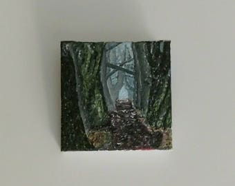 Oil Painting Real, Wall Art, Canvas Art, Original Hand Painted "Walkway through the Forest"