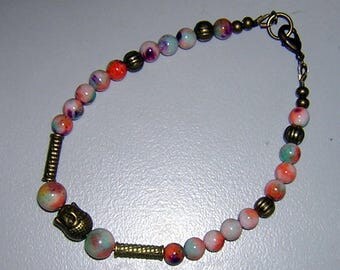 Bracelet Perles Jade Et Améthyste Fait Main - Sur Mesure, Taille 6mm, élastique