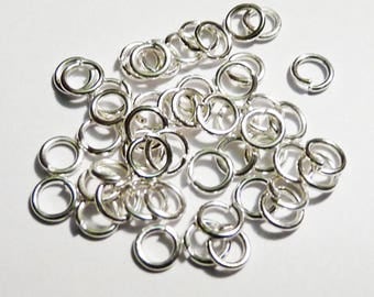 Set of 10 silver ring 6 mm - lead and nickel free