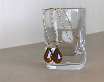 Genuine Custom Made Topaz Crystal Earrings