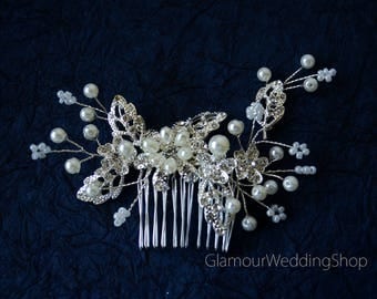 Bridal Hair Comb Wedding Hair Comb Silver Hair Comb Bridesmaid's Hair Comb Bride Hair Accessory