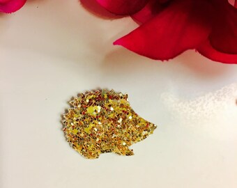 Hedgehog brooch sequins