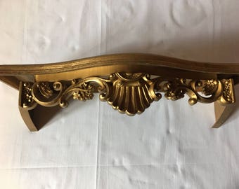 Vintage Homco Wall Shelf Burwood Syroco Hollywood Regency Style # 3069 Made in USA 1960s-70's