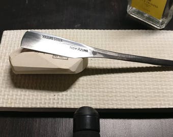 Japanese Straight Razor, shaving, restoration, New Azuma Yasuki Steel, shave ready