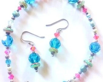 Swarovski Crystal, Artisan Glass, & Sterling Set