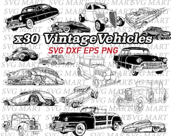 antique car svg, vintage car, retro car, antique vehicle, clipart, eps, dxf, png, silhouette, line art, decal, stencil, vinyl, vector